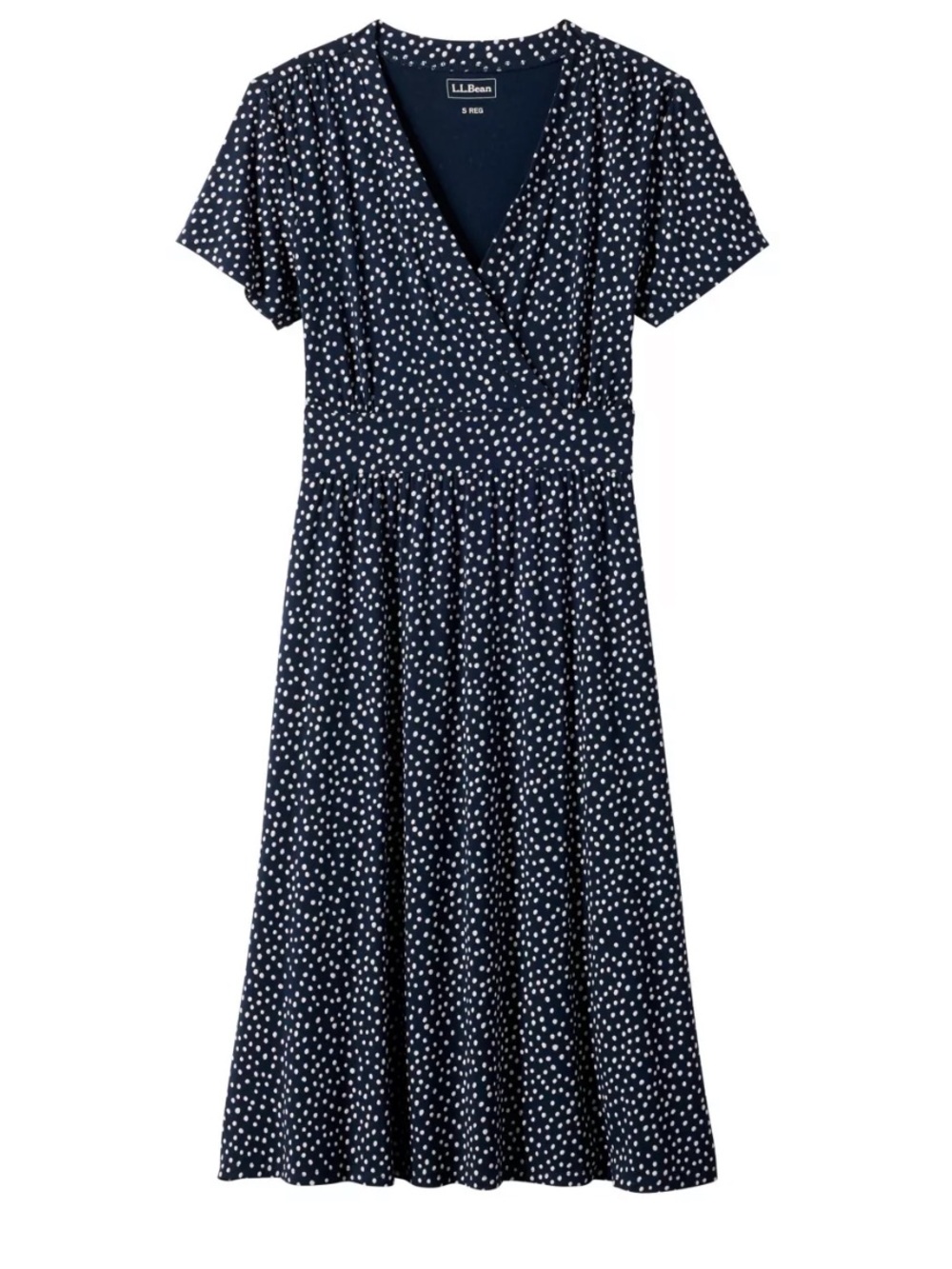 L.L.Bean Women's Summer Knit Dress Short-Sleeve Print NWOT
